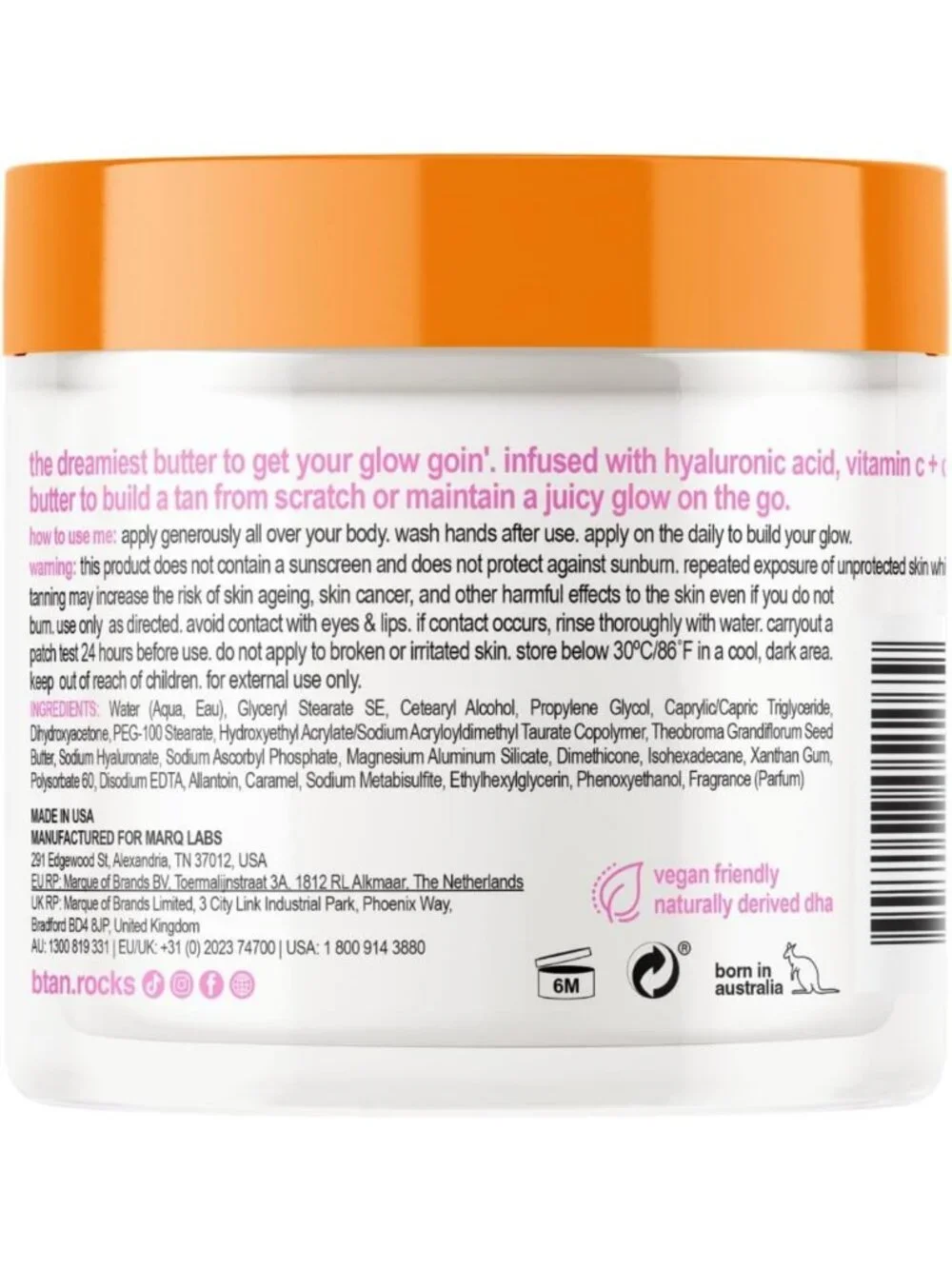 Gradual Self Tanning Lotion & Body Butter - Ultra Moisturizing Sunless Tanner